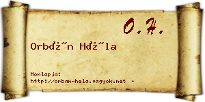 Orbán Héla névjegykártya