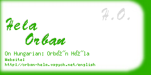 hela orban business card